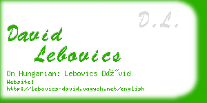 david lebovics business card